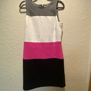 Banana Republic Colorblock Mini Dress - Gray, White, Pink, Black